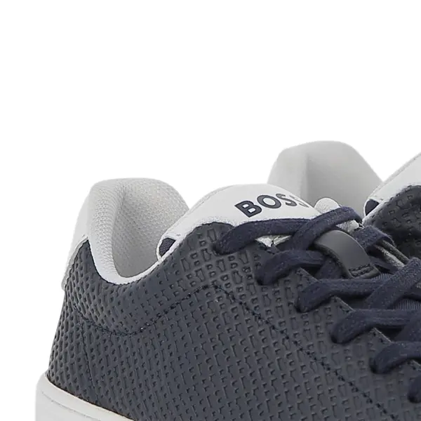 Kids Boys Textured Leather "Tennis" Cupsole Sneakers 2 Image