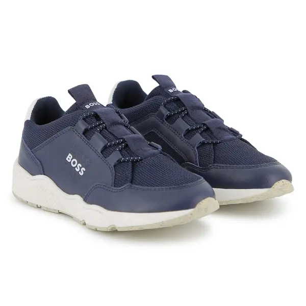 Kids Boys Mesh & Leather Technical Running Sneakers 3 Image