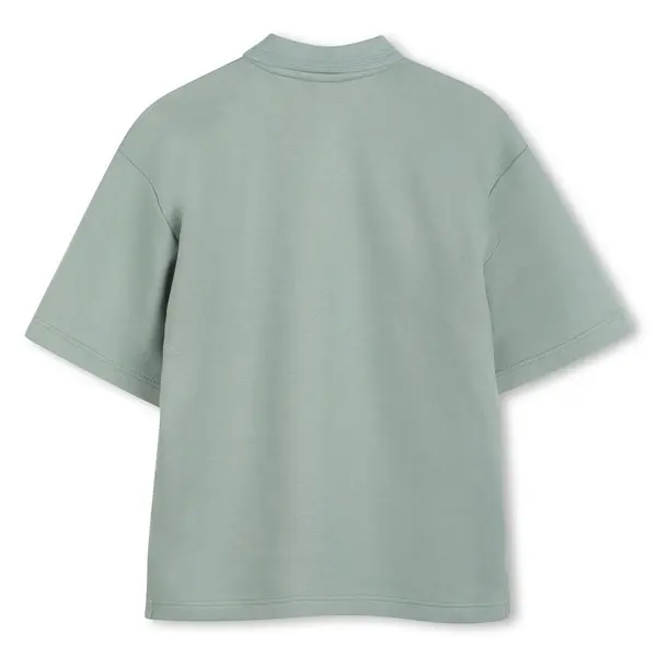 Kids Boys Chest Graphic Logo Cotton Short Sleeve Polo   2 Image