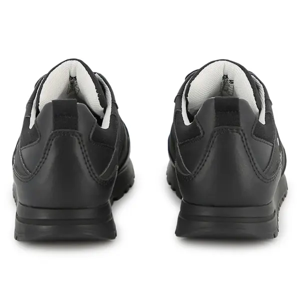 Kids Boys All-Black Mixed-Media Sporty Sneakers 2 Image