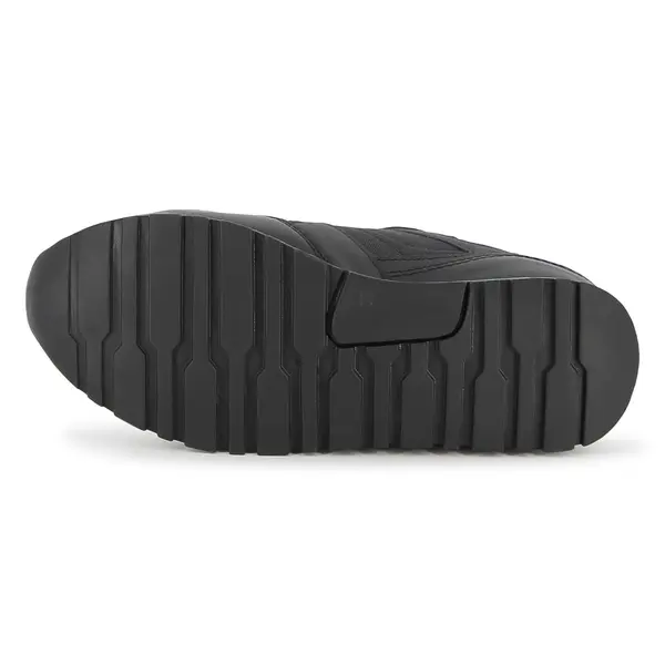 Kids Boys All-Black Mixed-Media Sporty Sneakers 4 Image