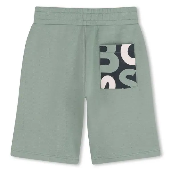 Kids Boys Elasticated Waistband Cotton Logo Casual Shorts 1 Image