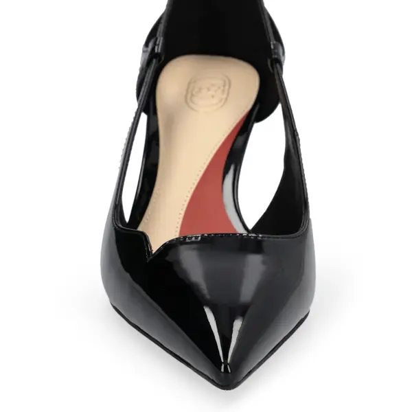 Patent Leather Cut-Out Kitten Heels Pump 1 Image