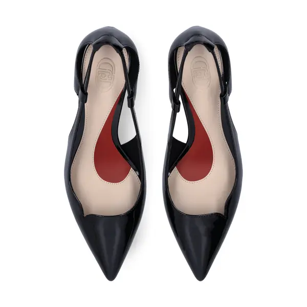 Patent Leather Cut-Out Kitten Heels Pump 2 Image