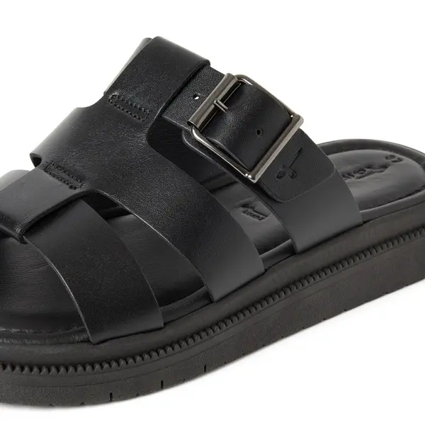 Leather Buckled Platform Slide 2 Image