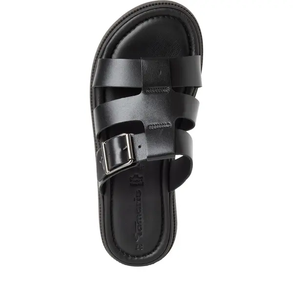 Leather Buckled Platform Slide 4 Image