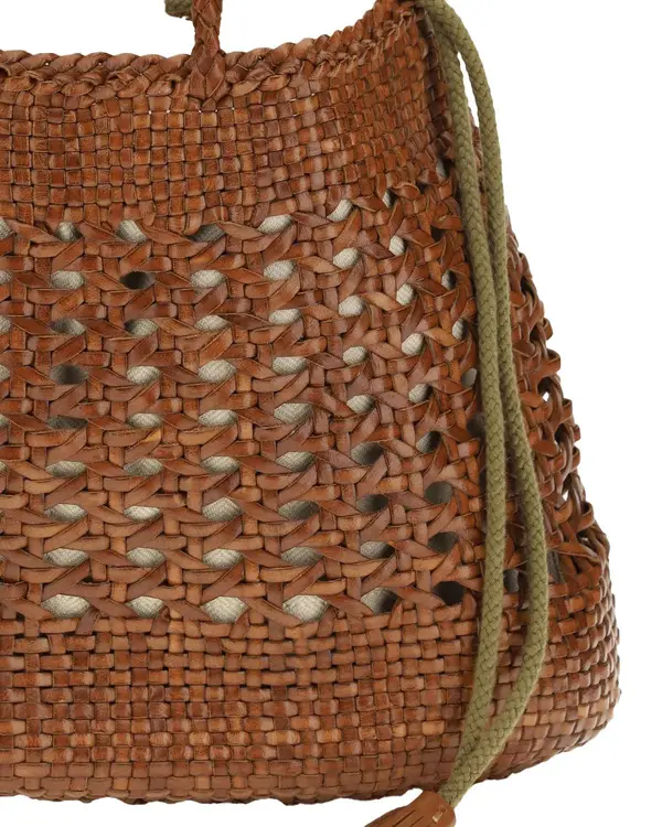 Woven Rattan Leather Tote Bag 2 Image