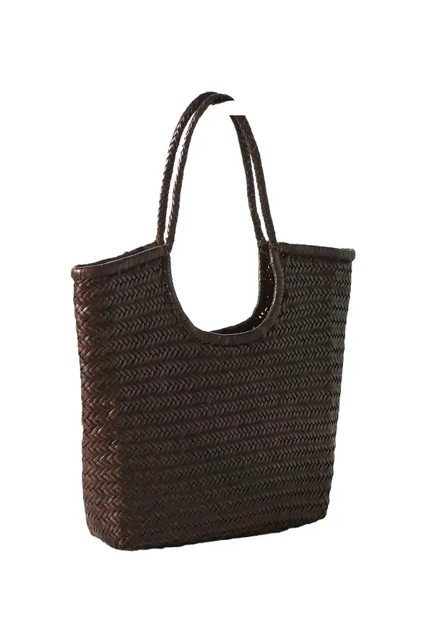 Diagonal Weave Leather Tote Bag 1 Image