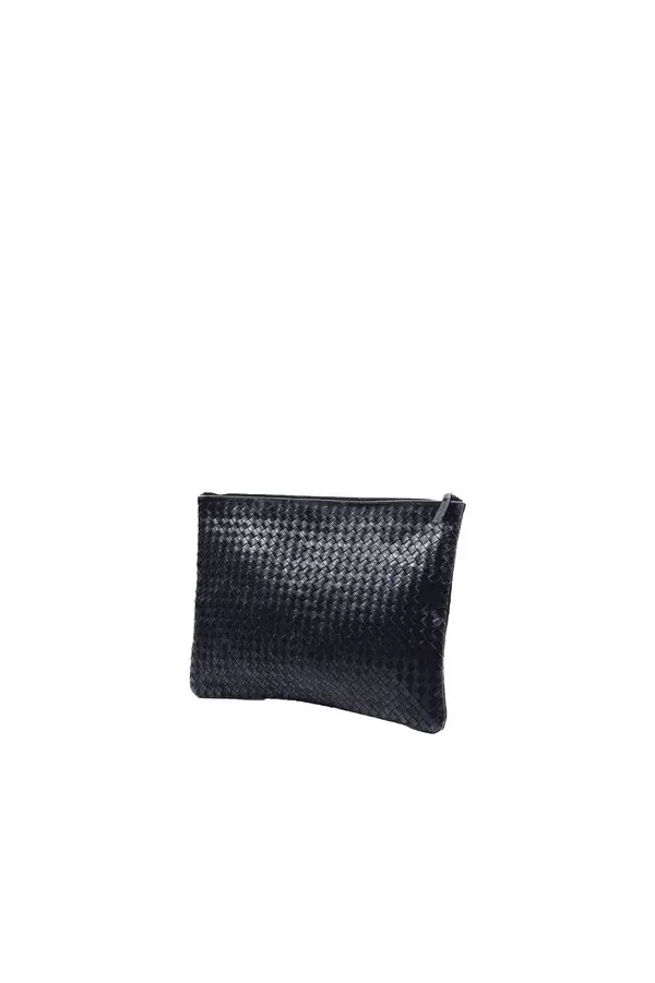Woven Leather Pouch Bag 1 Image