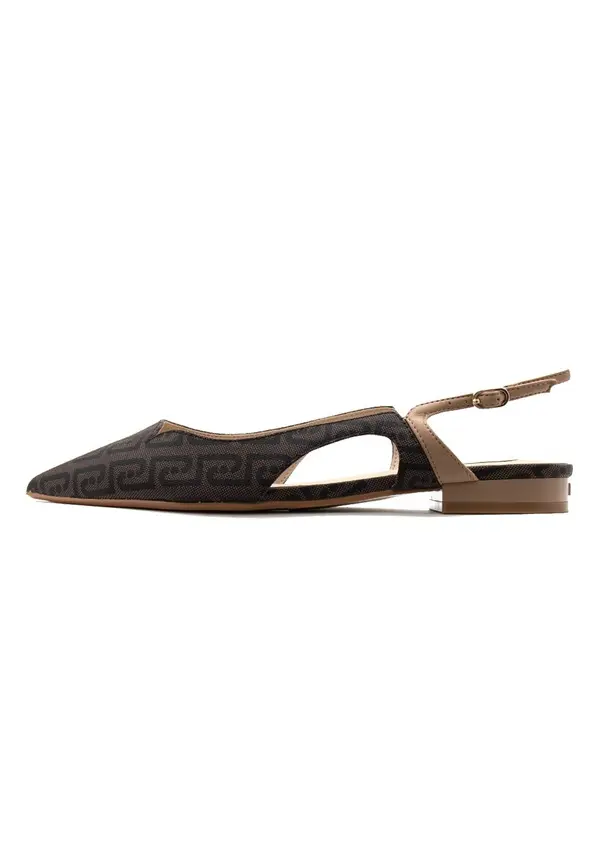 Geometric Print Slingback Ballerinas with Adjustable Ankle Strap 1 Image