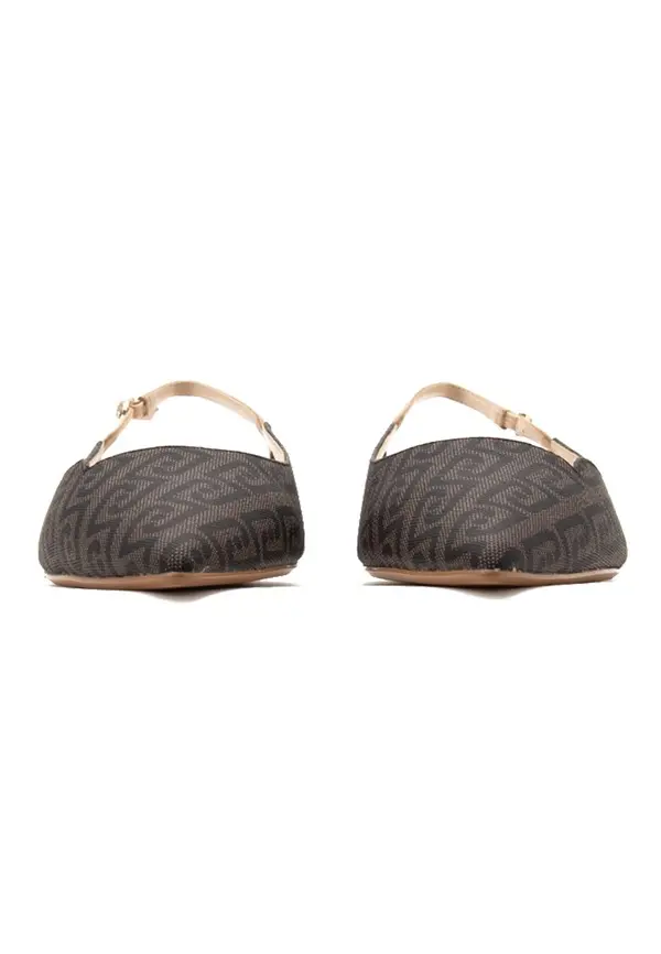 Geometric Print Slingback Ballerinas with Adjustable Ankle Strap 5 Image