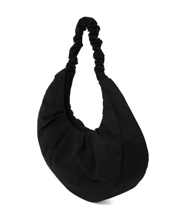 Large Gathered Nylon Hobo Shoulder Bag 2 Image