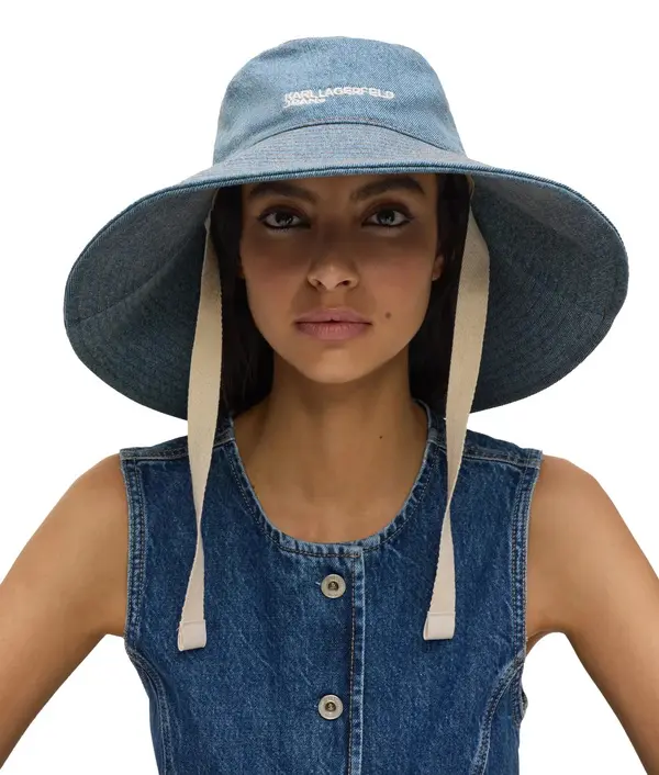 Denim Bucket Hat With A Wide Brim 1 Image