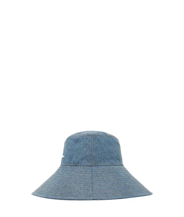 Denim Bucket Hat With A Wide Brim 2 Image
