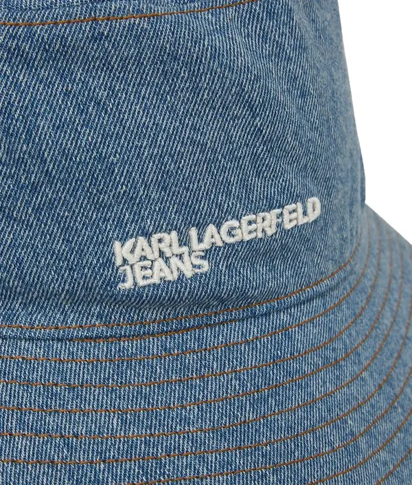 Denim Bucket Hat With A Wide Brim 4 Image