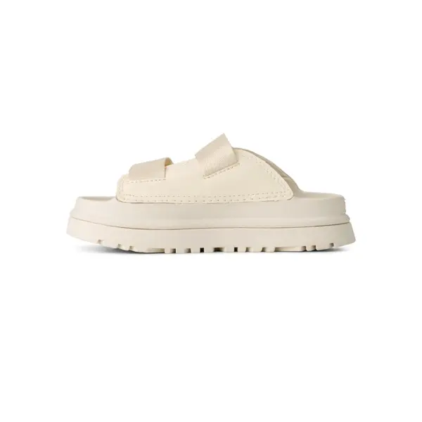 Kids Girls Golden Glow Double Strap Platform Slippers 2 Image