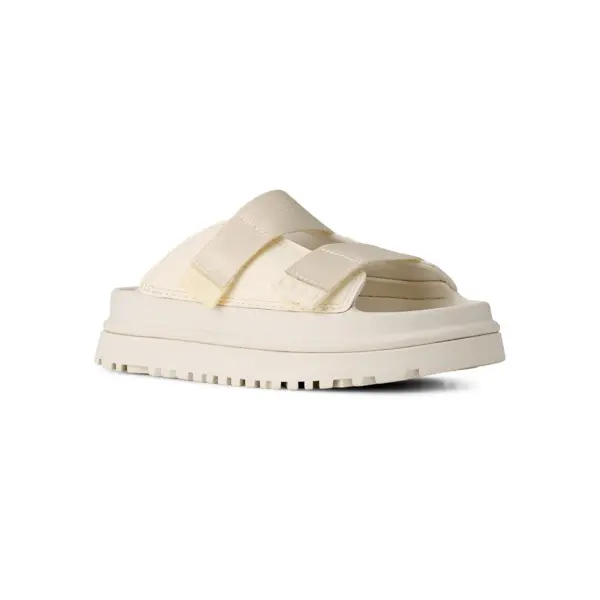 Kids Girls Golden Glow Double Strap Platform Slippers 3 Image